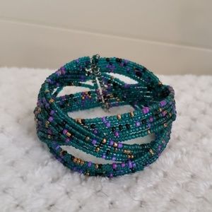 Beaded cuff bracelet